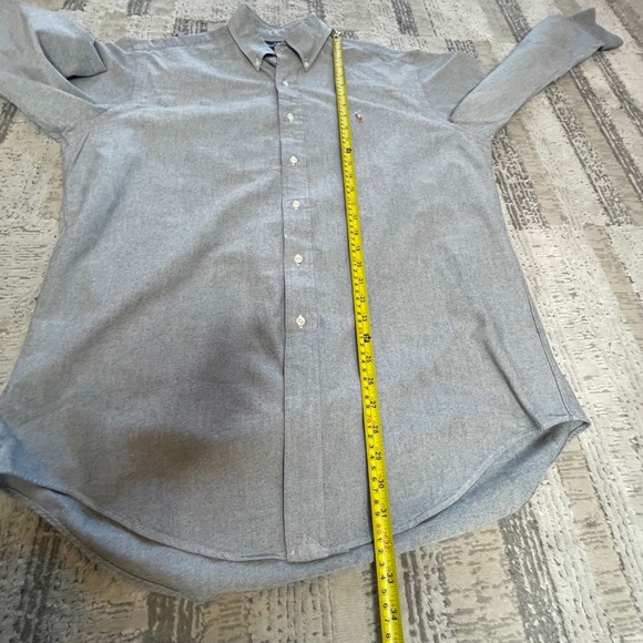 Ralph Lauren Yarmouth Oxford Button Down Shirt Men Gray Long Sleeve 16 34/35 - Picture 11 of 11